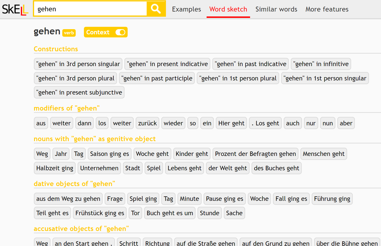 deskell - word sketch