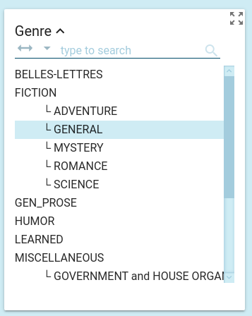 Hierarchical header - brown corpus
