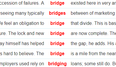 Concordance lines from ukWaC – British Web corpus